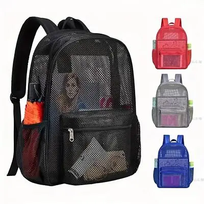 Clear Mesh Backpack Heavy Duty See Through School Bag For Students Men Women NEW • $16.99