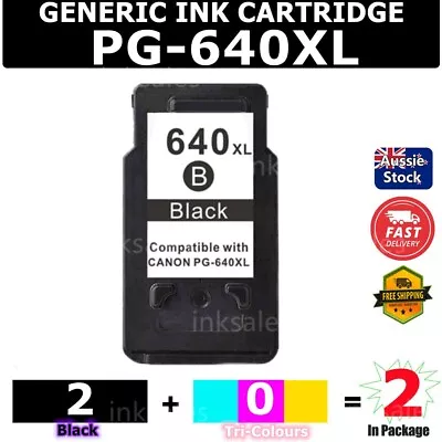 2x Generic PG-640XL BLACK ONLY Ink For Canon TS5160 MG2160 MG3560 3660 MX376 456 • $54.80