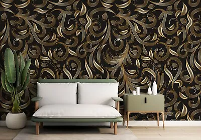 3D Retro Brown Leaf Wallpaper Wall Murals Removable Wallpaper • $26.10