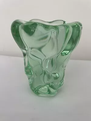 Art Deco Daum Nancy France Crystal Vase Green  • £195
