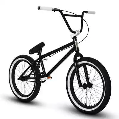 Elite 20  BMX Stealth Bicycle Freestyle Bike 1 Piece Black White • $279