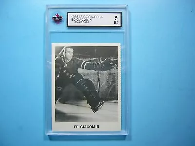 1965/66 Coca-cola Nhl Hockey Card Ed Giacomin Rookie Rc Ksa 5 Ex Sharp Coca Cola • $74.24