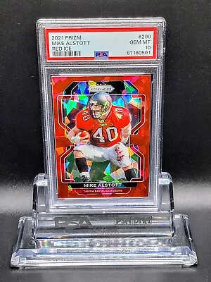 TEAM MATCH! Mike Alstott 2021 Panini Prizm Football Red Cracked Ice PSA Gem 10 • $59.95