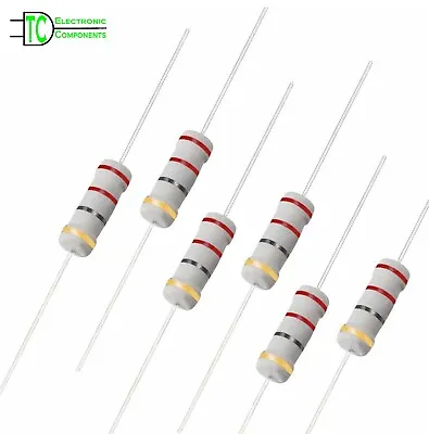 1W Resistors Metal Oxide 5% Full Range Available 10 Pack 0.22 Ohm  To 2.2M Ohm • £2.49