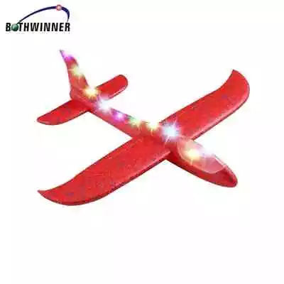 48cm LED Light Foam Airplane Kids Hand Throwing Toys Aircraft Glider Boy & Girl • £5.45