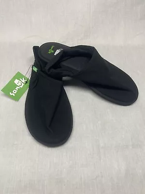 Sanuk Women’s New Yoga Sling Cruz Black Fabric Yoga Mat Sandals Size 9 • $19.95