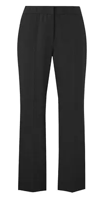 Women's Tummy Control Black Tailored Trousers Smart Straight Leg Work Size 10 • £14.99