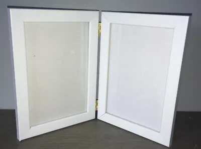 £6.50 • Buy 7”x5” White Twin 2 Picture Vertical Double Hinged Folding Photo Frame 7x5