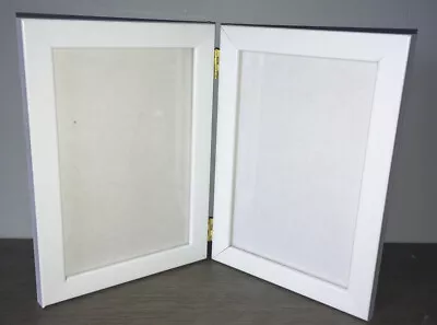 £4.99 • Buy White Twin 2 Picture Vertical Double Hinged Folding Photo Frame 6 X 4 Gift 4x6