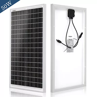 50W Mono Solar Panel 18V Off Grid Power Home Garden RV Camper Caravan • £23.95