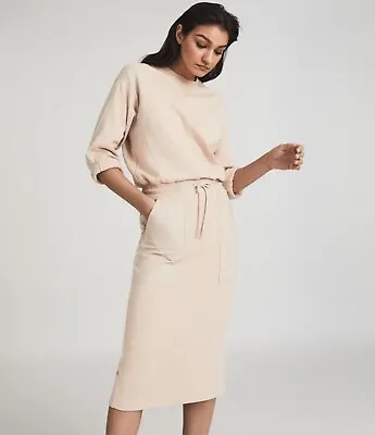 Reiss Lizabeth Loungewear Sweatshirt Midi Dress Size Medium • $65