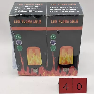 2PACK LED Flame Effect Light Bulb 9W Flickering Fire Light Bulbs Upside & Down • $10.99