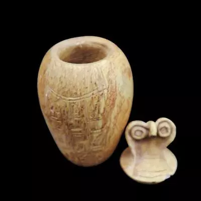 Antique Egyptian Ancient Qebehsenuf Falcon Head Canopic Jar For Organ Storage • £72.39