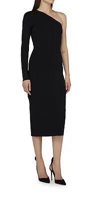 $890 Victoria Beckham Body Black One-Shoulder Midi Dress - NWT • $200