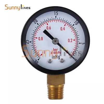 0~-30inHg 0~-1bar Digital Mini 2  Dial Air Vacuum Pressure Gauge Meter Manometer • $9.48