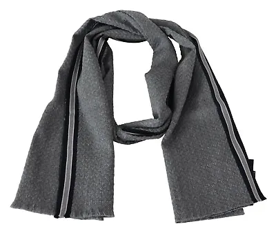 MISSONI Scarf Gray Stripes Pattern 100% Wool Unisex Neck Wrap 180cm X 58cm $340 • $89.50