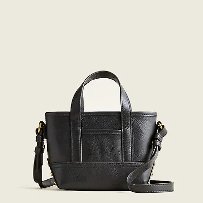 J. Crew Mini Montauk Leather Tote Bag Handbag In Black Color $148 NEW • $69.99