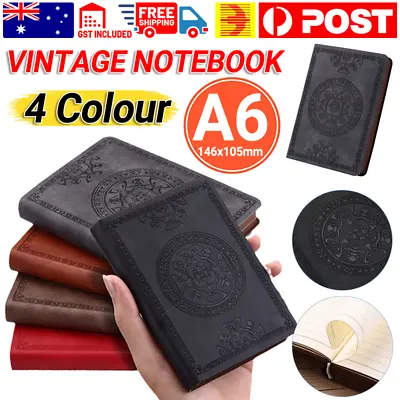 Vintage DIY Pocket Type PU Leather A6 Notebook Notepad Travel Book Diary Book • $9.45