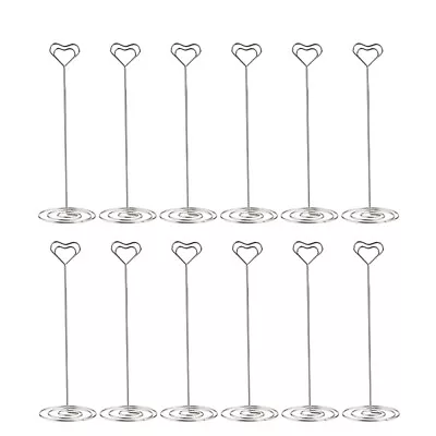  12 Pcs Table Place Card Holders Picture Wedding Numbers Heart-shaped • £15.88