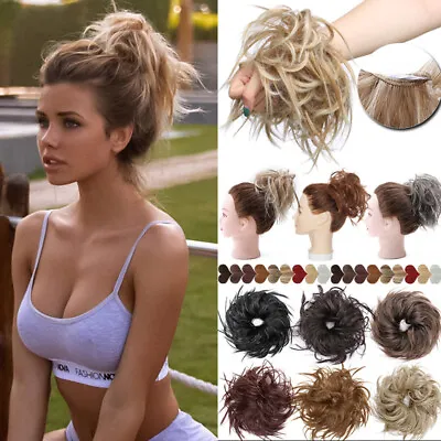 Natural Curly Messy Bun Hair Piece Scrunchie Updo Real As Human Hair Extensions • $10.60