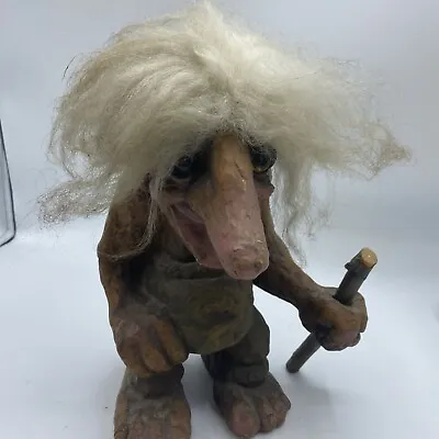 Vintage Nyform Troll Man 9  W/ Walking Stick Rare! Norway Broken Tail • $58.99