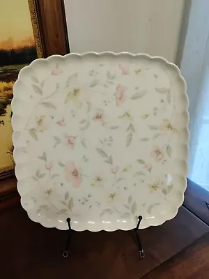 Mikasa Pastel Garden Square Cake Plate Bone China 12 Inch • $39