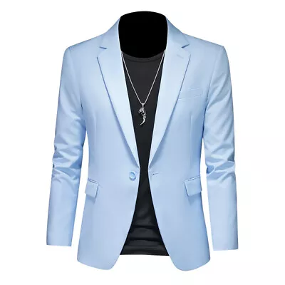 Men's Slim-Fit Suit Jacket Wedding Business Dress Suit Tops Casual Suit Blazer • $76.94