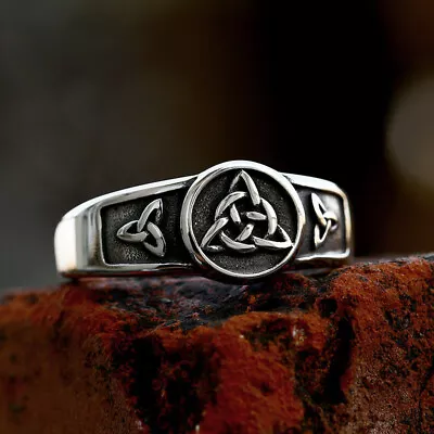 Stainless Steel Ring Retro Viking Celtic Knot Ring For Men And Women • $9.89