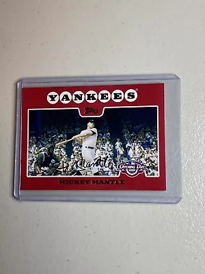 Micky Mantle 2008 Topps Opening Day #7 Red Border Parallel SP New York Yankees • $4.99