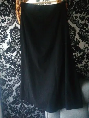 Vintage Long Black Velvet Gothic Steampunk Maxi Skirt  Size 14  • £18