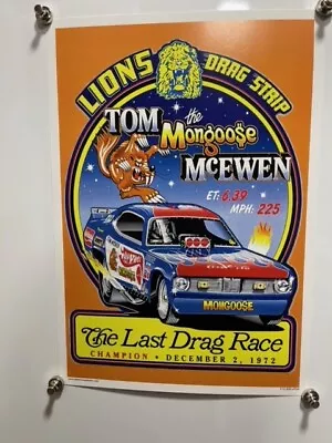 Vrhtf Nhra Vtg Style  Lions Drag Strip The Last Drag Race  14  X 20  Poster • $59.99