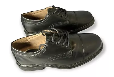 Merona Mens 8 Shoes Black Leather Comfort Gel Round Toe Lace Up Oxford  • $9.55