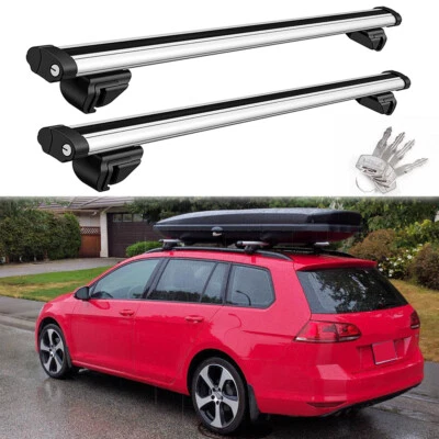 $132.15 • Buy 53  Car Top Roof Rack Cross Bar Cargo Luggage Carrier Set For VW Golf Sportwagen