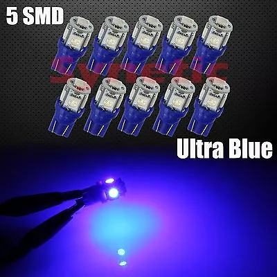 10x T10 906 917 921 5050 SMD Chip 5-LED Blue Interior License Plate Lights Bulbs • $7