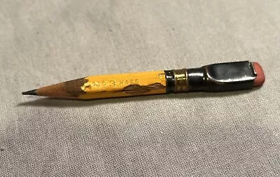 Vintage Eberhard Faber Van Dyke No. 3 Hard Tiny Tim Pencil W Gold Band Eraser • $0.99