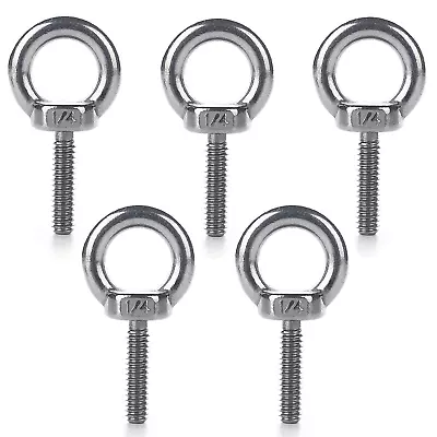5 Pieces Stainless Steel 304 1/4 - 20 X 1 Inch Lifting Ring Eye Bolt • $11.49