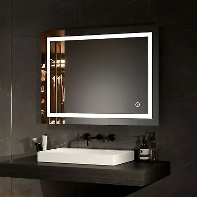 EMKE Bathroom Mirror With Shaver Socket LED Lights Illuminated Demister Anti-fog • £80.99
