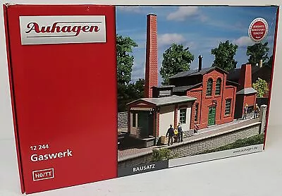 Auhagen #12244 HO 1/87 Scale Model KIT Brick Building Gas Works W/Chimney • $39.99
