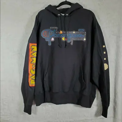 Champion Pacman Video Game Reverse Weave Men Fleece Hoodie Black • $72