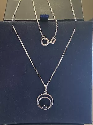 Sterling Silver Sapphire Set Two Ring Pendant Necklace 16 Inch Length  • $43.56