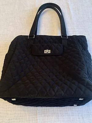 Vera Bradley Classic Tote 12x11x5 Black Quilted Excellent Condition Very Clean • $25