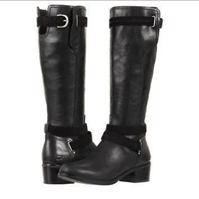 UGG Australia Darcie Womens Black Leather Boots 6 • $75