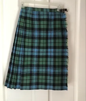 Women's MOSBROOK New 100% Plaid Wrap Kilt Maxi British Skirt Tartan Leather • $28