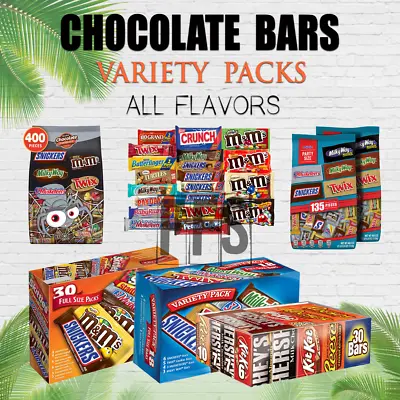 Chocolate Bars Snickers Twix Kitkat M&Ms Reeses Milky Way Hersheys VARIETY PACKS • £44.62