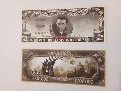 Classics Of Horror  16 1 Million Dollar Doublesided Novelty Banknotes. • £7.95