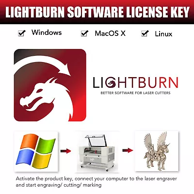 LIGHTBURN Software Code License Key Laser Control Secret Key Fr PC MacOS X Linux • £63.32