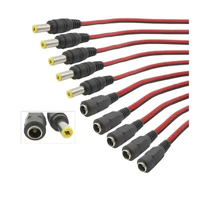 5.5x2.1mm Male Female DC Power Socket Jack Plug Wire Connector Cable CCTV LED • £21.95