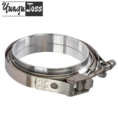 5'' Quick Release V-Band Clamp + SS304 Stainless Male/Female Flange For Downpipe • $37.99