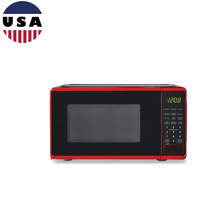 0.7 Cu Ft Countertop Microwave Oven LED Display 700 W Control Lockout Red New • $55