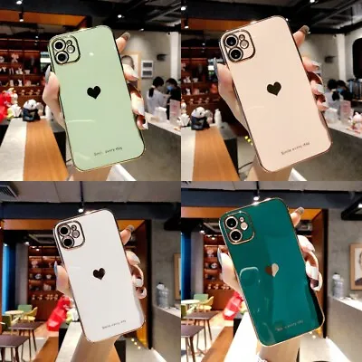 $11.99 • Buy Cute Heart Shockproof Case For IPhone14 13 12 11 Pro Max XR 8 7 SE X XS MAX Mini